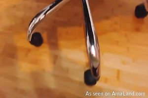 Wonderful hawt busty playgirl in crotchless pants masturbate with dildo