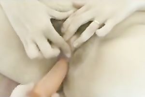 Tempting masturbation solo of my sexy bulky French MILF white bitch