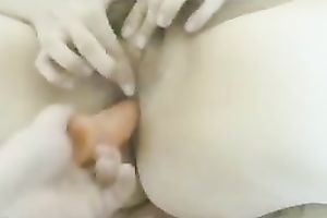 Tempting masturbation solo of my sexy bulky French MILF white bitch