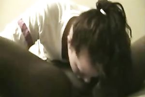 Thirsty Caucasian dirty slut wife engulfing massive dark schlong in 69 position