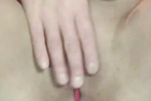 Lewd dilettante pallid slut in high boots was rubbing her soaked vagina for me