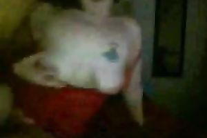 Cute large bottomed black haired legal age teenager with large rack played with her fur pie