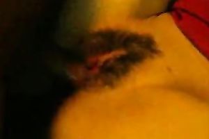 Extremely shaggy Mexicana bitch loving missionary style sex