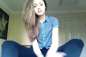 Wonderful cute and playful dark brown babe was flashing meatballs in her brassiere