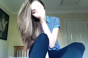 Wonderful cute and playful dark brown babe was flashing meatballs in her brassiere