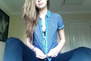 Wonderful cute and playful dark brown babe was flashing meatballs in her brassiere