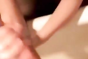 Torrid natural and quite buxom brunette hair girlie was jerking off my buddy on web camera