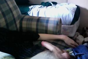 Bitchy blondie sucks pleasant cock of her sexually excited boyfriend