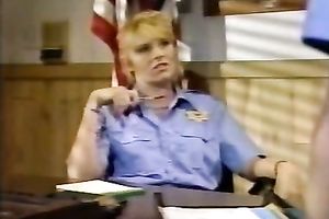 Sexy female police office got her muff gangbanged