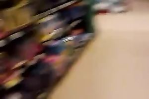 Milf white Married slut in the supermarket wearing no pants