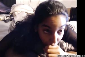 POV Horny Teen Sucks Big Black Cock On Webcam