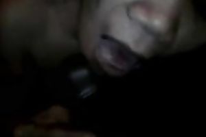 Mature slender Malay woman eats my black skin shlong on webcam