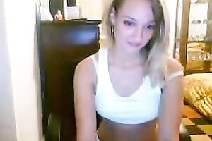 Wondrous bright and seductive amateur golden-haired sweetheart showed me her titties