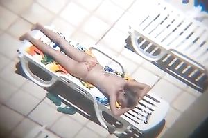 My buddy peeked on torrid tanned playgirl lying on the deck chair by the pool