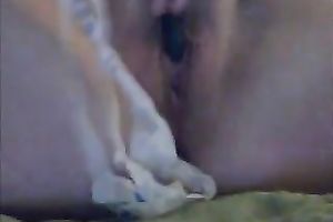 Anonymous voracious skank pleases her fur pie with fingers and toy