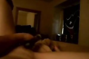 Undressing and getting off with a vibrator on POV home episode