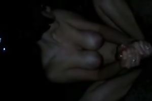 Brunette pliant milf housewife makes me cum on her wobblers