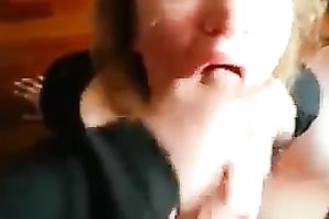 Blond haired cheating wife of mine knows no other fun than to engulf me