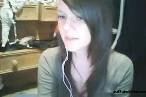 Fresh and adorable white teen sweetheart on livecam shows bra buddies