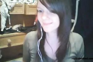 Fresh and adorable white teen sweetheart on livecam shows bra buddies