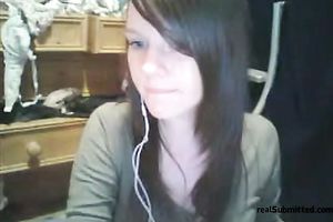Fresh and adorable white teen sweetheart on livecam shows bra buddies