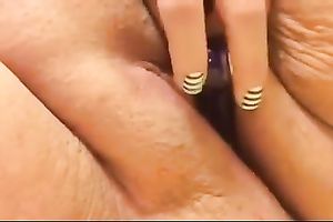 Kinky kinky unattractive fatso with massive fat haunches was petting herself with toy