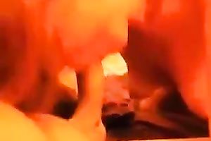 Amateur bosomy skinny hoe of my buddy worked on his weenie with her throat