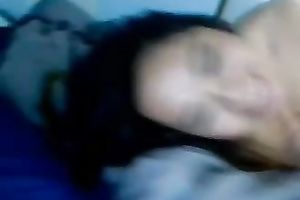 Cute Asian a bit obese slutty wife sucks my buddy's meaty rod on his livecam