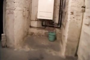 Sassy golden-haired female stiffs and puts on nylon hose