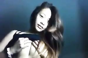 Asian narrow eyed legal age teenager floozy stripteases in my bedroom
