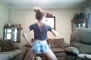 Cute playful dilettante web camera white bitch was teasing me with her priceless bum in shorts