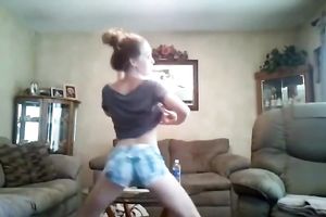 Cute playful dilettante web camera white bitch was teasing me with her priceless bum in shorts