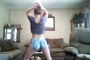 Cute playful dilettante web camera white bitch was teasing me with her priceless bum in shorts