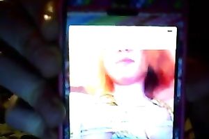 Red haired nerdy livecam chick giggled during the time that showing off her large boobies