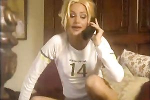 Elegant golden-haired beauty has passsionate irrumation sex with brunette hair stud