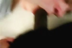 Spoiled white doxy engulfing dark pecker balls unfathomable in non-professional movie