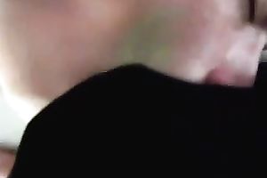 Spoiled white doxy engulfing dark pecker balls unfathomable in non-professional movie