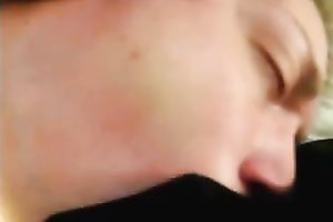 Spoiled white doxy engulfing dark pecker balls unfathomable in non-professional movie