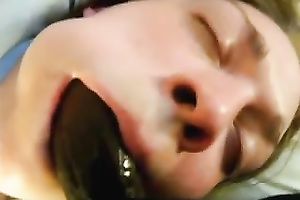 Spoiled white doxy engulfing dark pecker balls unfathomable in non-professional movie