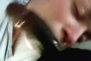 Spoiled white doxy engulfing dark pecker balls unfathomable in non-professional movie