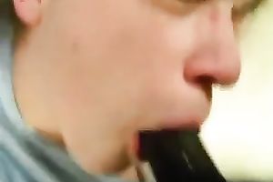 Spoiled white doxy engulfing dark pecker balls unfathomable in non-professional movie