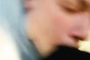 Spoiled white doxy engulfing dark pecker balls unfathomable in non-professional movie