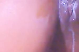 Awesome large bottomed hawt livecam dark hottie drilled with orange toy