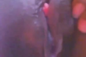 Awesome large bottomed hawt livecam dark hottie drilled with orange toy