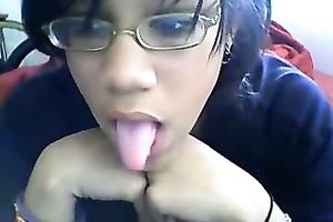 Nerdy natural skinny dark brown gal flashed her diminutive marangos to my buddy