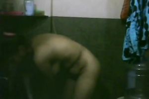 Hot hidden camera movie of my breasty Indian slutty wife in washroom