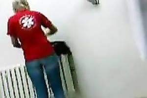 Spy video of my blond coed changing her clothes in college room