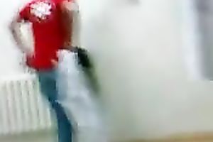 Spy video of my blond coed changing her clothes in college room