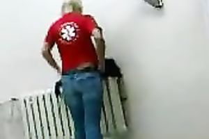 Spy video of my blond coed changing her clothes in college room