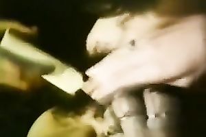 Retro brunette hair ladies with truly bushy snatches having softcore act